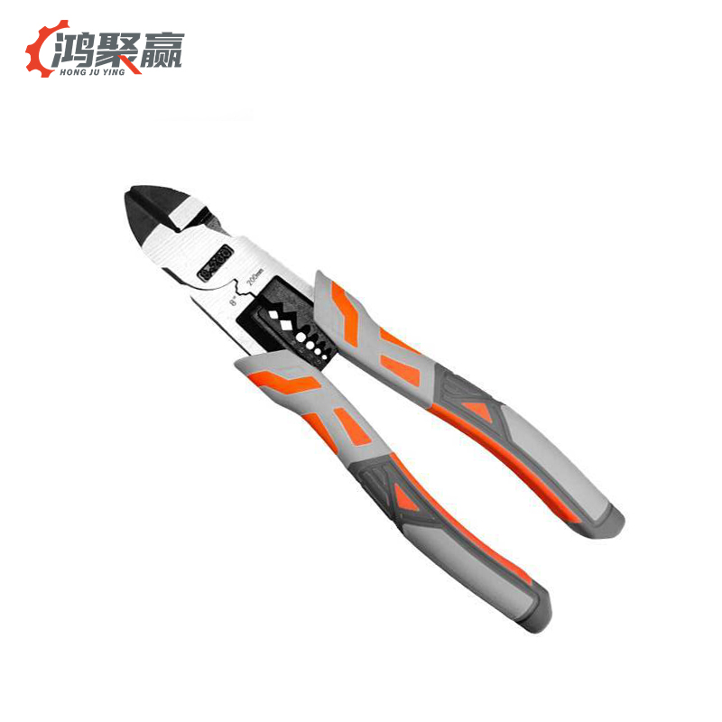 鸿聚赢 斜嘴钳 8“ 灰橙色 把高清大图
