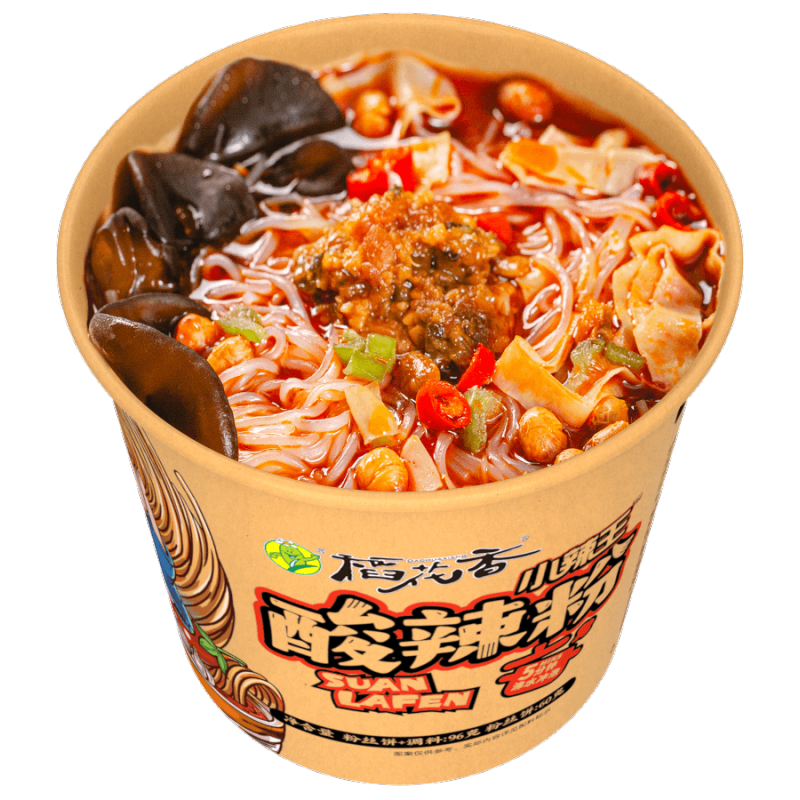 稻花香重庆小辣王酸辣粉正宗红薯粗粉条粉丝6桶方便泡面整箱