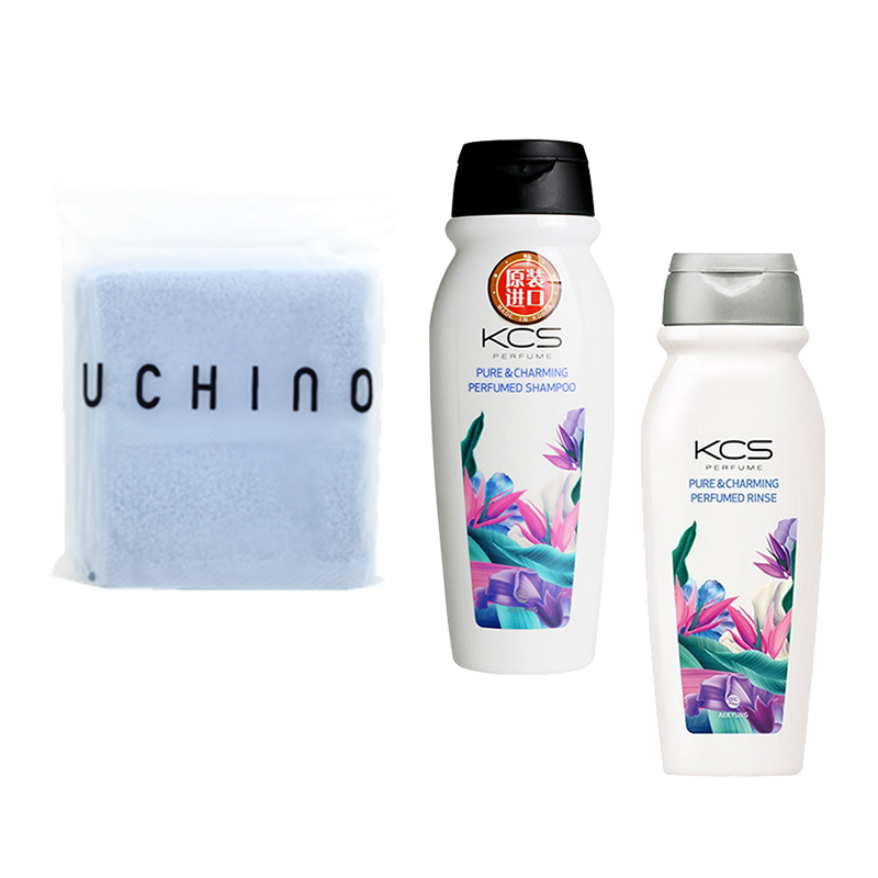 爱敬(Aekyung) 尊贵顺滑手礼D (洗发露200ml+护发素200ml+方巾)