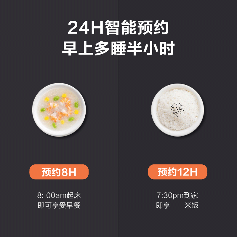 美的(Midea)智能电饭煲 4L/4升家用智能24小时预约饭锅多功能不粘锅不溢锅EFB4012HL高清大图