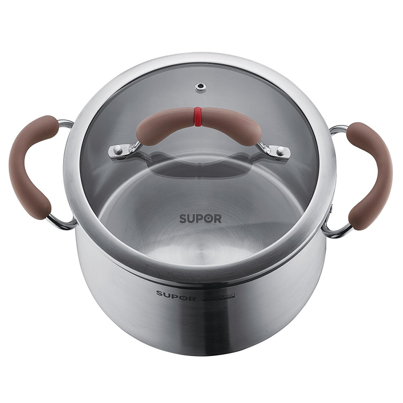 苏泊尔(SUPOR)汤锅RT20AA1 小红圈芯彩304不锈钢汤锅 家用复底20cm 汤奶锅泡面锅燃气电磁炉适用高清大图