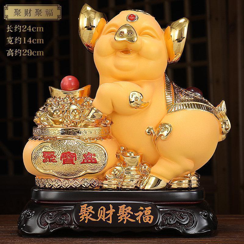 美帮汇金猪摆件客厅装饰品创意工艺品生肖猪年物高清大图