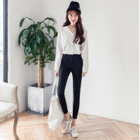 轻奢世家牛仔裤女2021新款秋冬紧身显瘦小脚裤子季高腰九分女裤