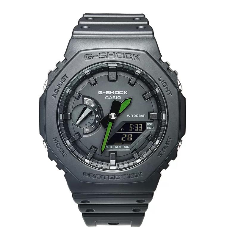 卡西欧(CASIO)男款石英手表45.4mm黑树脂表带防水防震多功能运动腕表高清大图