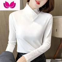 七斓双面德绒加厚洋气内搭打底衫韩版修身半高领长袖保暖t恤上衣女 M70-100斤 白色德绒保暖