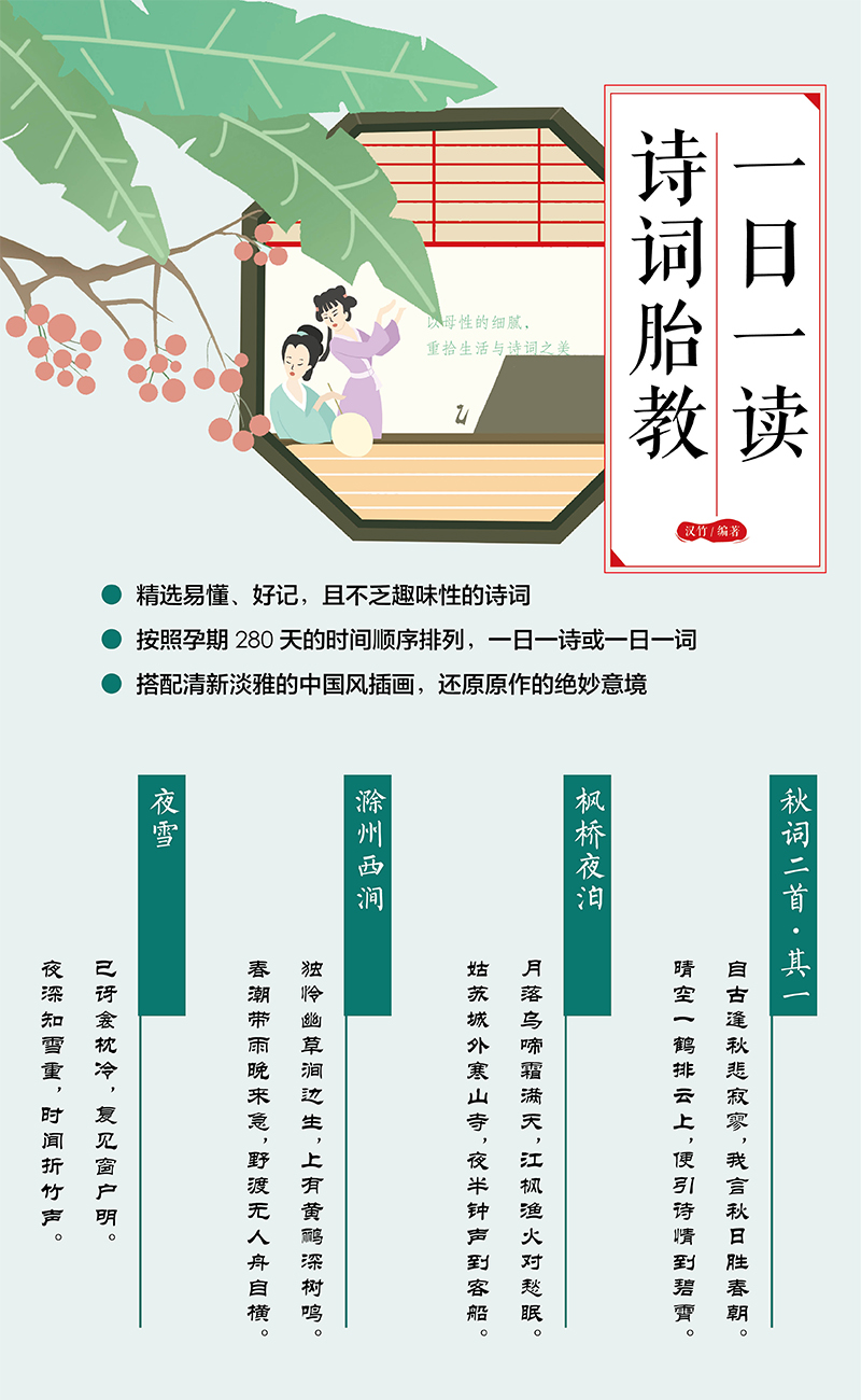 [正版]一日一读 诗词胎教 胎教书籍胎教故事书孕期书籍大孕妇书籍大全胎教用品 怀孕胎教书孕妈妈书胎教高清大图