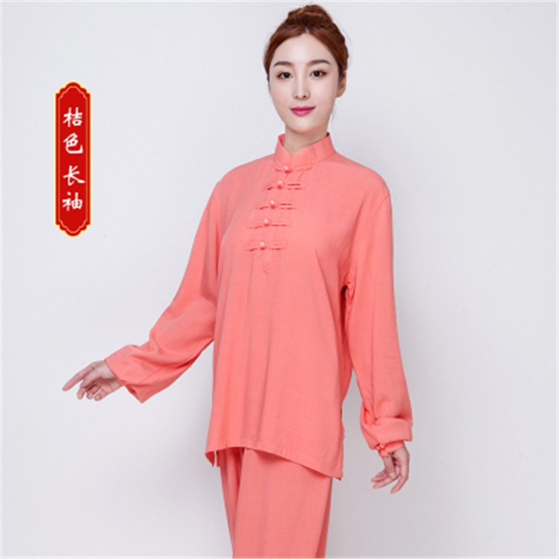 太极服女飘逸棉麻亚麻女装太极拳练功服夏季服装薄款短袖