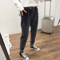 艳如飞秋冬加绒加厚金丝绒小脚哈伦裤女韩版宽松显瘦大码休闲运动裤长裤休闲裤