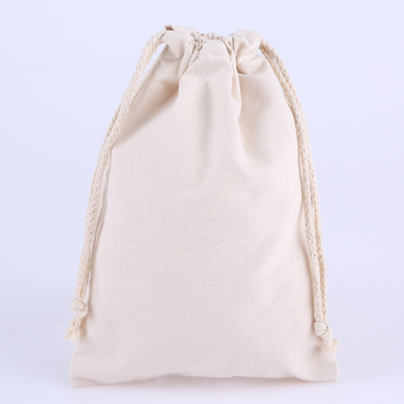 束口袋抽绳收纳帆布袋 27*42cm(本色) 10个装高清大图