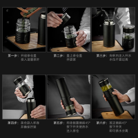 英国Vanow高档茶水分离保温杯316不锈钢便携男女水杯子定制泡茶杯 VO-JNT