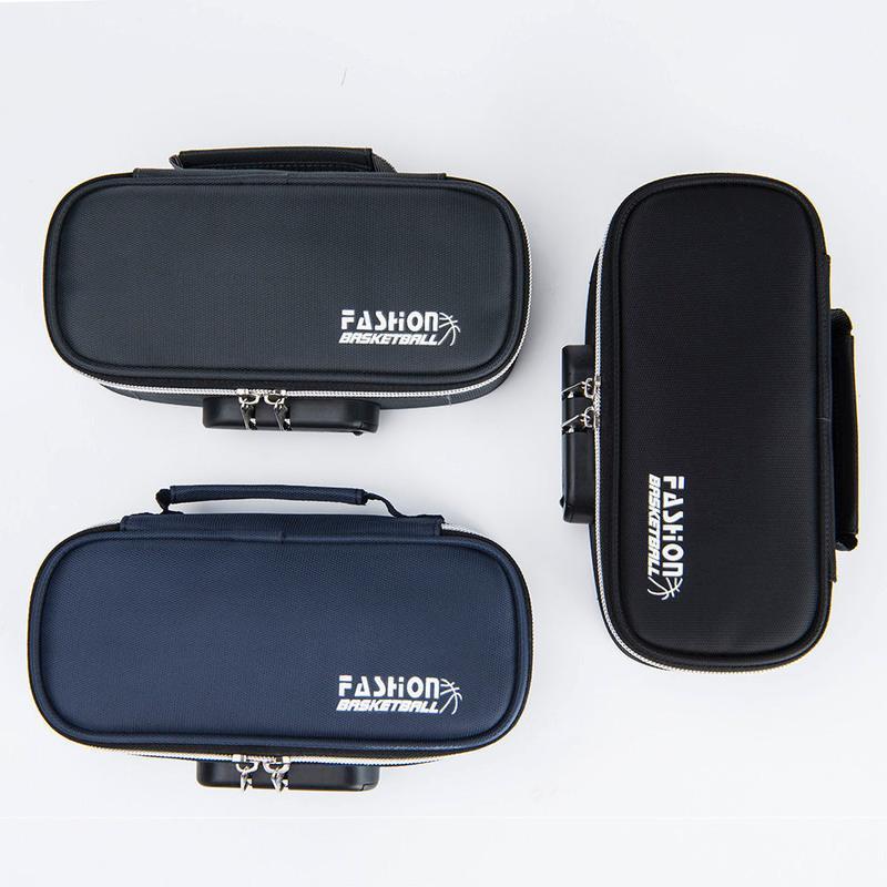 笔袋男女密码锁韩版简约文具盒男初中生小学生铅笔盒原宿风宝蓝密码锁