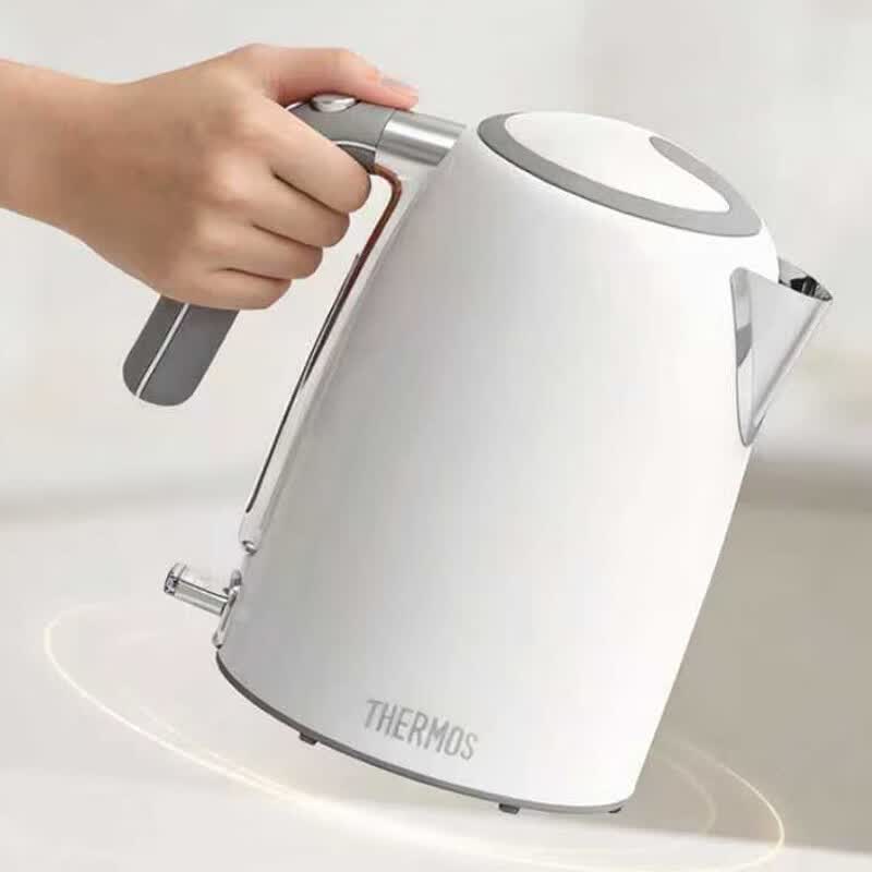 膳魔师(THERMOS)家用电热水壶烧水壶不锈钢防烫1.7L白色大功率高效快煮EHA-1333A-W