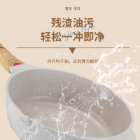 乐扣乐扣荷叶麦饭石不粘锅炒锅煎锅家用28CM平底无油烟燃气灶电磁炉专用