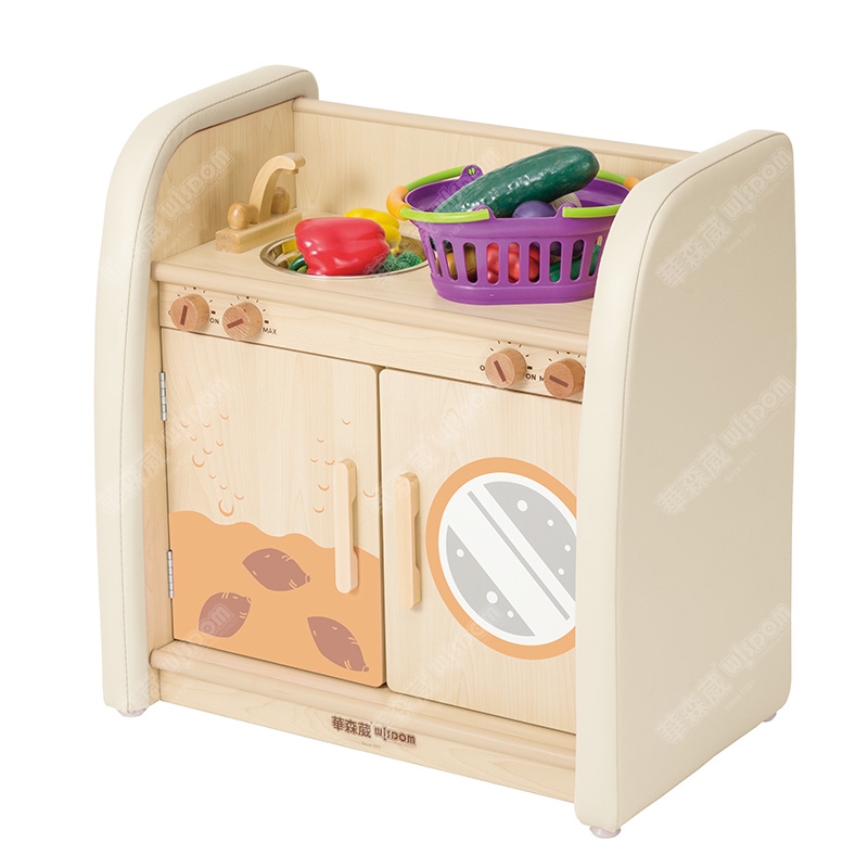 华森葳儿童家具 淘乐幼儿厨房灶台+洗涤台高清大图