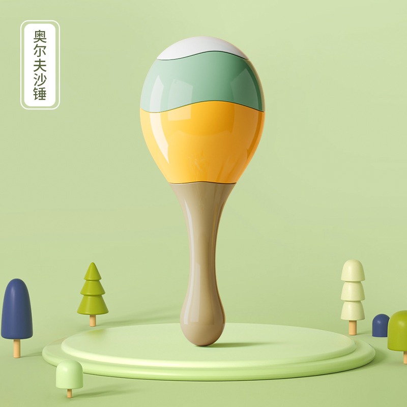 婴幼儿玩具手摇铃铛新生的儿0到3个月宝宝拨浪鼓安抚小沙锤可啃咬 沙锤