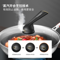 康巴赫第五代锅具套装厨具套装炒锅套装抗菌不锈钢双面花纹炒锅5代煎锅两件套组合