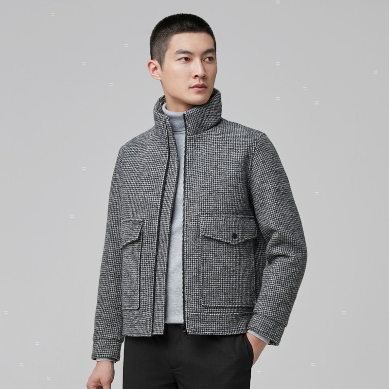 波司登立领羽绒服品质商务外套男简约大气高端羊毛质感B00144251