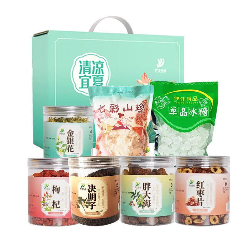 伊佳尚品 清凉一夏花草茶组合礼盒 1240g/盒高清大图
