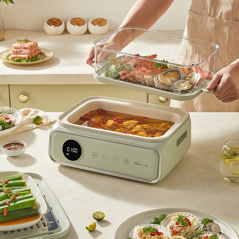 小熊(Bear)电蒸锅 电煮锅电火锅家用蒸包子锅 304不锈钢三层大容量蒸螃蟹定时预约 DZG-P20W6高清大图