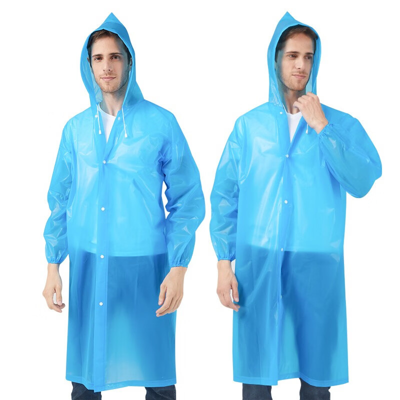 Tri-polar户外PEVA可背包袖口松紧帽绳成人防风雨衣TP1903 混色 1件装高清大图