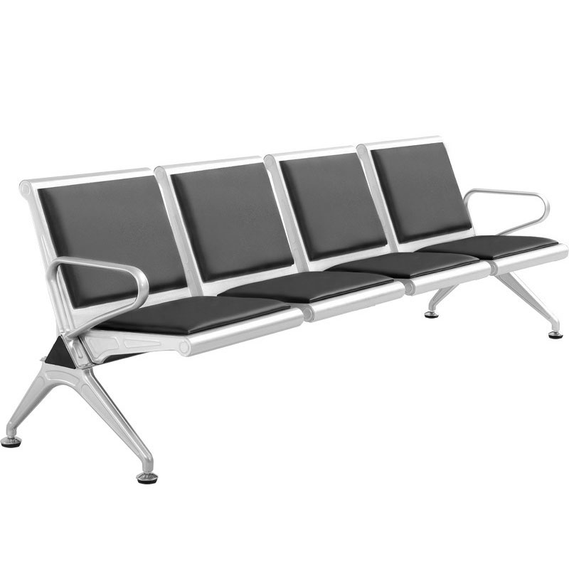 广亿隆机场椅公共座椅等候椅PU皮垫连排椅 四人位WH-JCY232#P/张