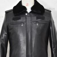 举翼王子男士皮衣夹克外套保安执勤服真皮皮衣物业安防制服山羊皮加厚保暖_632 92 180
