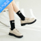 SUNTEK乐福鞋女厚底2023新款春夏白色软底增高粗跟英伦风小皮鞋