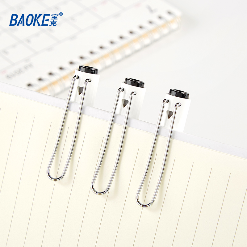 宝克（baoke） 3PC3638 大容量中性签字笔白色笔杆简约商务风中性笔 黑 0.5mm 3支/卡装高清大图