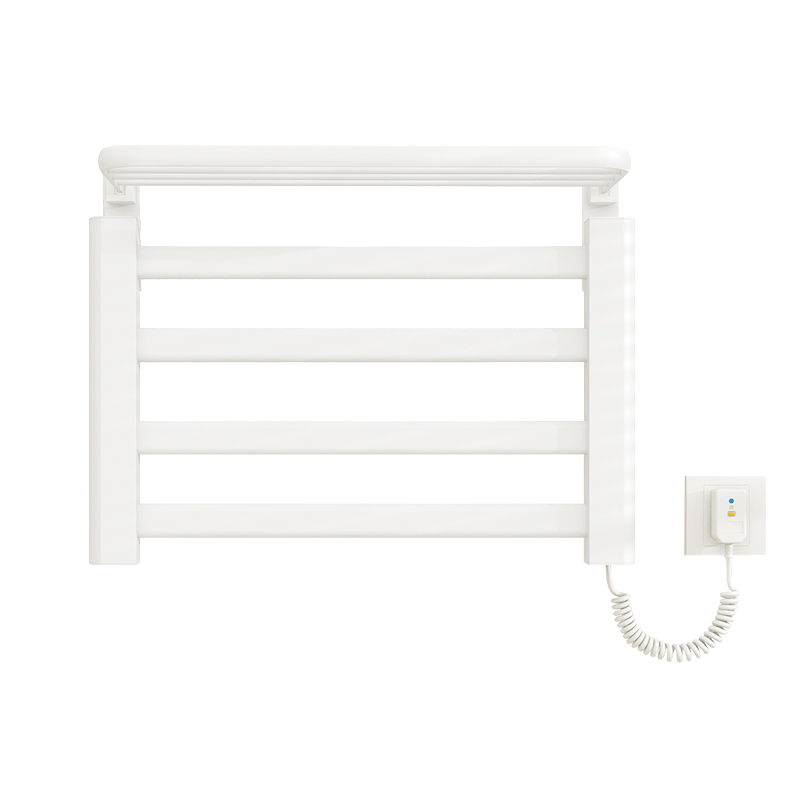 SIOYIE芯毅 智能电热毛巾架家用浴室卫生间毛巾杆电加热恒温浴巾烘干置物托盘免打孔安装R190(自行安装) 白色【左线】