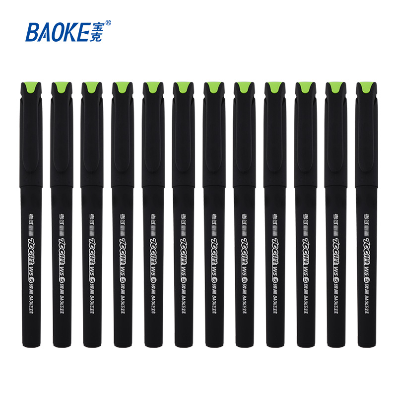 宝克（Baoke）W5百胜学生专用中性笔水笔0.5mm 黑色 12支/盒 1盒高清大图