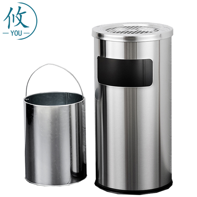 攸 圆形侧开口垃圾桶 30*60cm 个高清大图