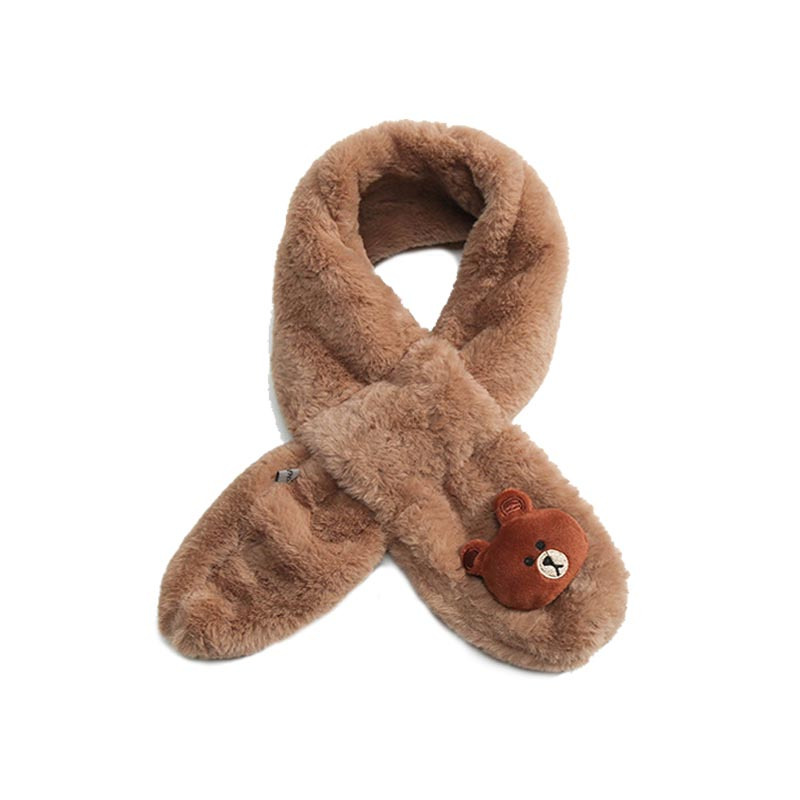 儿童围巾冬季韩版公仔卡通可爱配饰 婴儿围巾男女宝宝毛绒围巾保暖