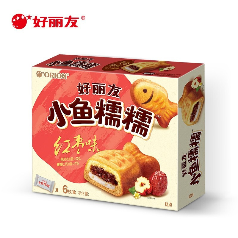 好丽友6p小鱼糯糯糯米红枣派168g