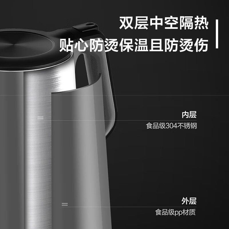 美的1.5L电水壶15MS03快速加热一键操作防干烧设计安全便捷省心高清大图