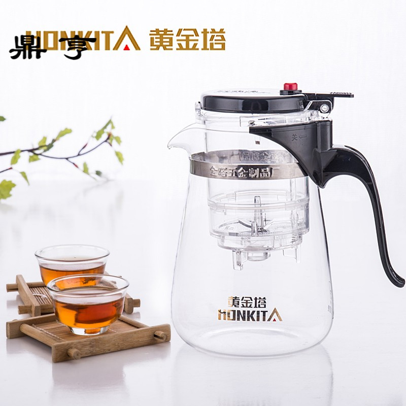 鼎亨玻璃飘逸杯泡茶壶全过滤泡茶杯花茶壶玲珑茶具冲茶壶冲茶器