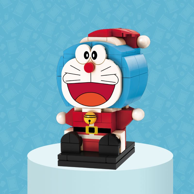 启蒙积木儿童拼装积木叮当猫动漫方头仔兼容乐高积木小颗粒拼装模型