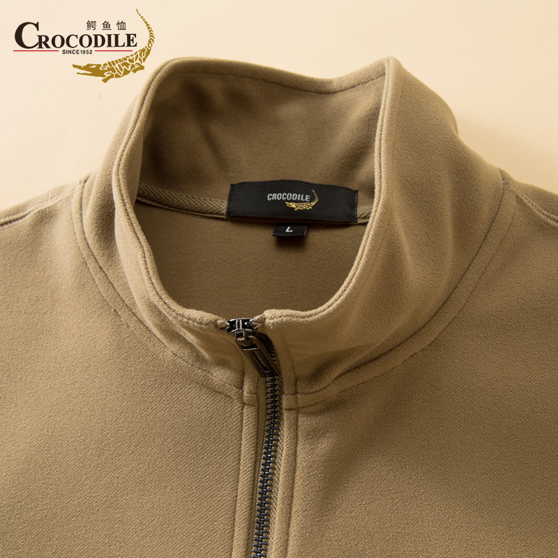 鳄鱼恤CROCODILE 男士夹克秋冬长袖商务休闲拉链外套高清大图