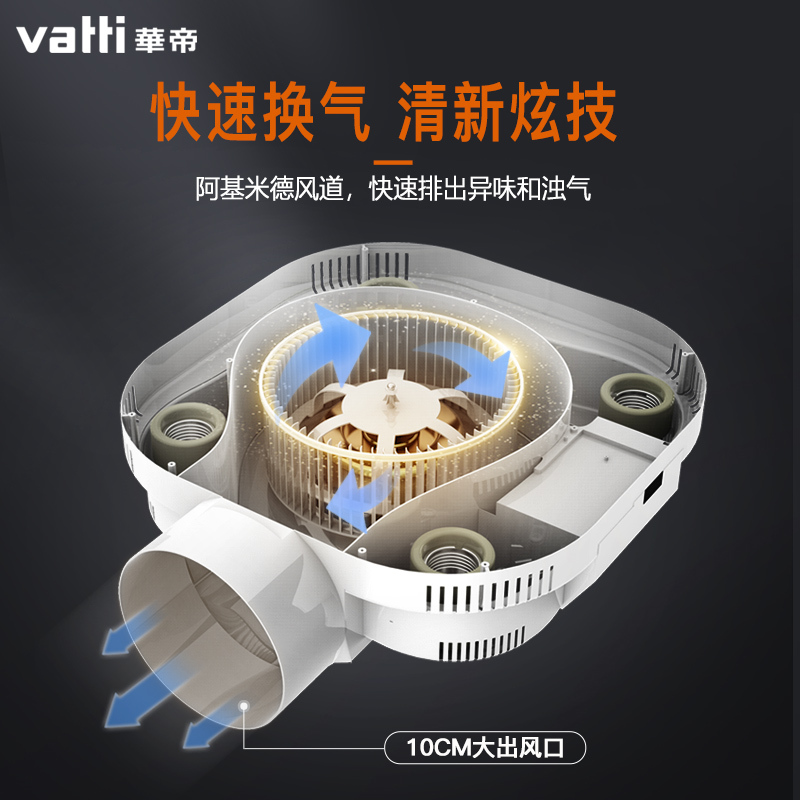 华帝vatti 银色简约方正灯暖浴霸 三合一四灯灯暖 暖风照明排气浴室吊顶 暖风模块10W-10W以上其他 M808