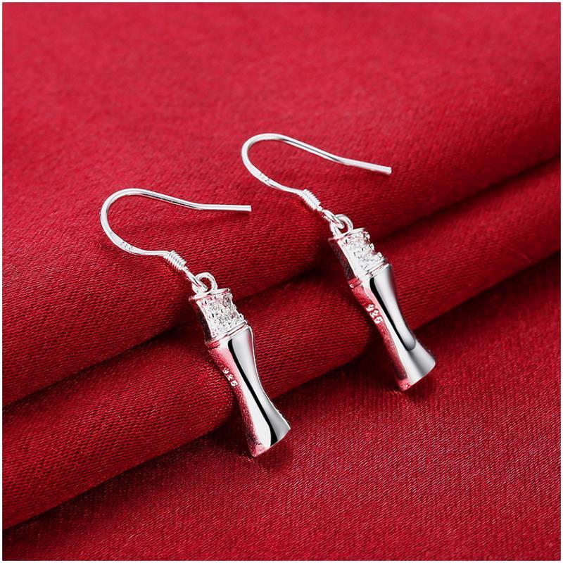E786Women Silver Earrings 镀纯银水晶时尚精致日韩版女耳饰耳环送女朋友七夕情人节礼物