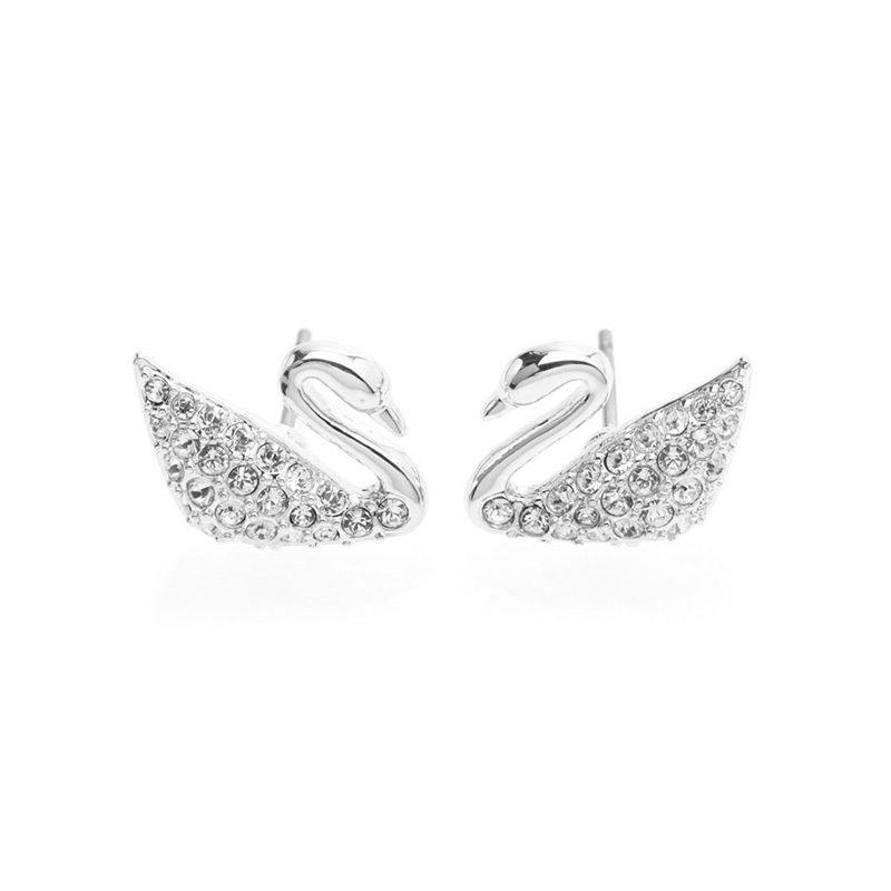 SWAROVSKI 施华洛世奇 经典人造水晶满钻天鹅女士造型耳环1116357