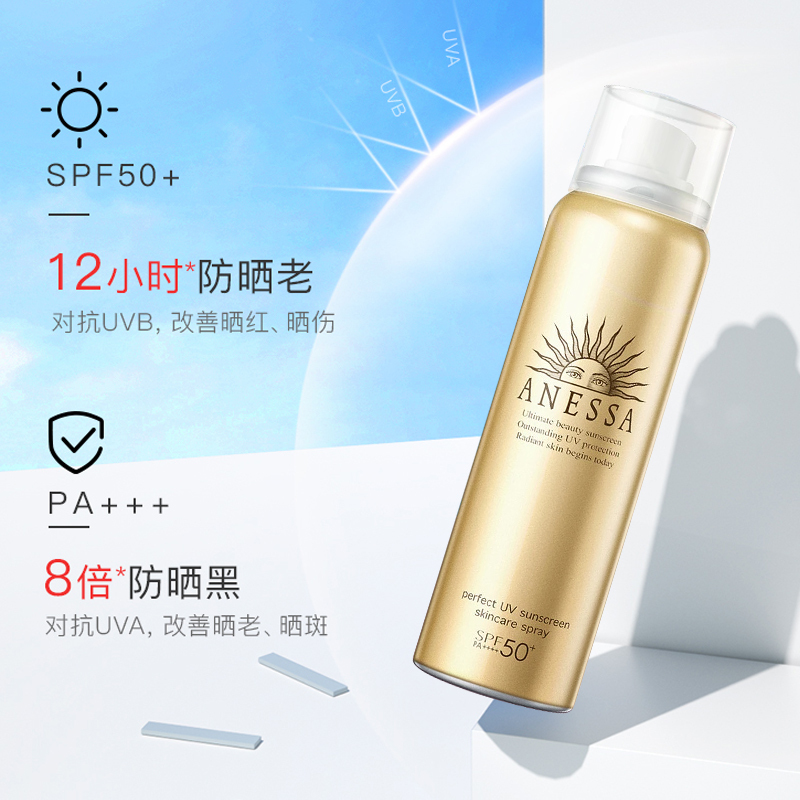 [国内专柜版]SHISEIDO 资生堂 安耐晒 热沙户外防晒喷雾 60g SPF50+ PA++++防水防汗清透养肤