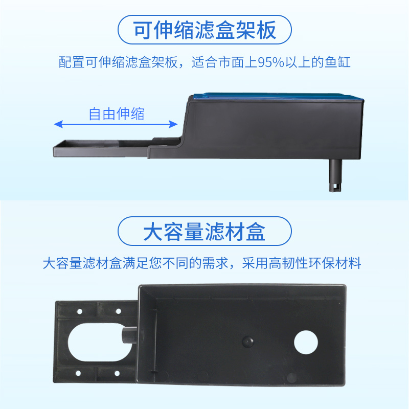 鱼缸过滤器三合一过滤设备水族循环增氧潜水泵鱼缸过滤盒高清大图