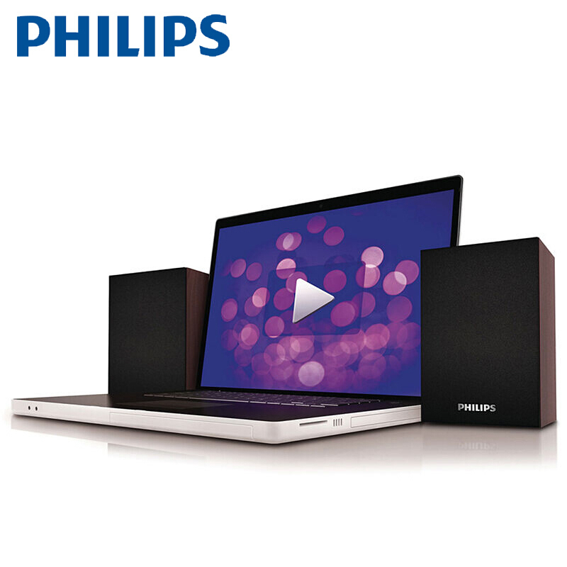 飞利浦 (Philips) 电脑音响 笔记本迷你家用台式影响通用小音箱 黑色