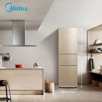 美的(Midea) 215升冰箱 三门风冷无霜 净味控温 小型家用多门冰箱 BCD-215WTM 芙蓉金