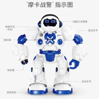 星域传奇(XINGYUCHUANQI)遥控机器人 智能语音 机械战警可对战唱歌跳舞对话编程电动早教玩具礼品 超大战警蓝色