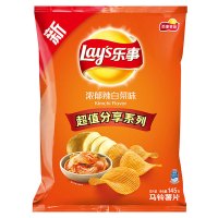 乐事薯片浓郁辣白菜味145克(膨化食品)