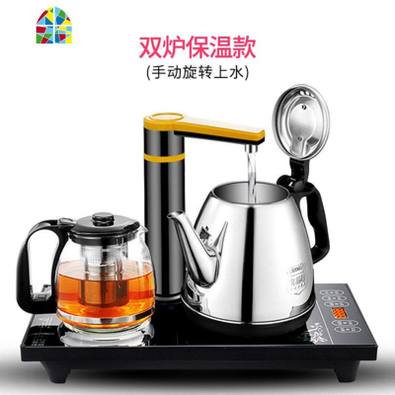 全自动上水电热烧水壶套装家用茶台抽水保温一体泡茶具功夫电磁炉 FENGHOU 黑色小柱图片