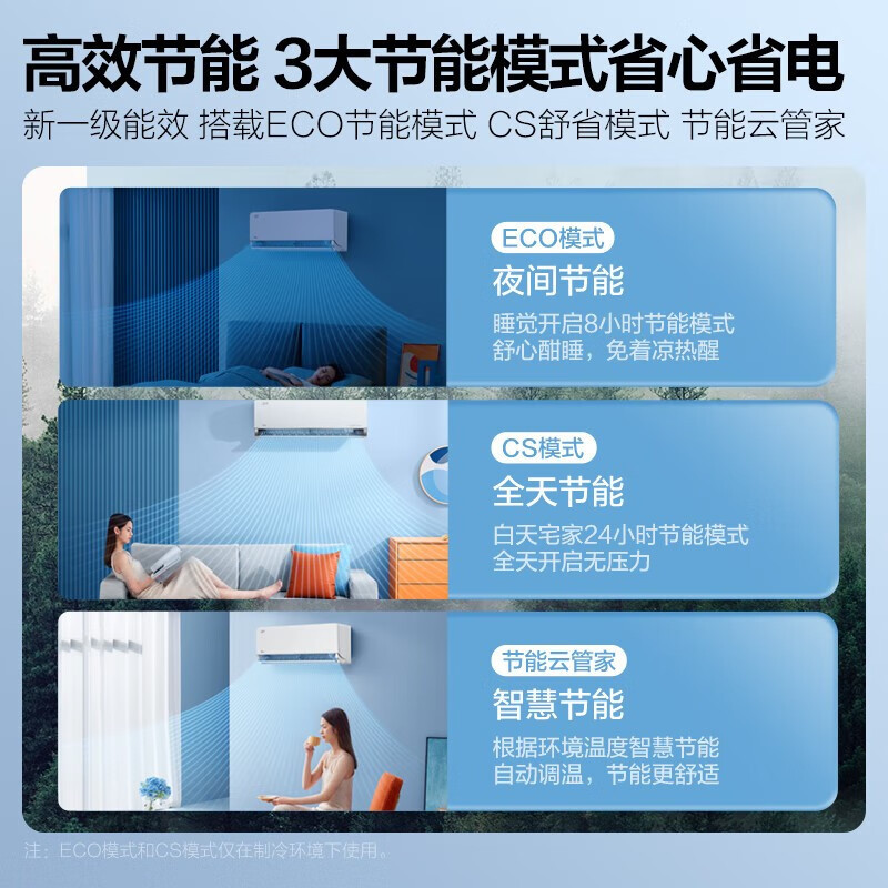 美的(Midea) 大1匹空调风尊科技版新一级变频冷暖壁挂式空调挂机大风口适合15平米以下KFR-26GW/N8MXC1