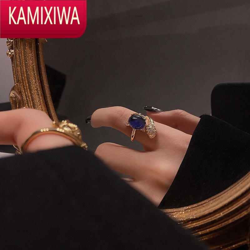 KAMIXIWA轻奢设计感温心情变色戒指女时尚个性狐狸开口小众精致网红食指戒