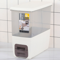 唐宗筷 储米箱12kg 升级抽拉式 创意米缸定制 防虫防潮 家用加厚透明塑料米缸 自动计量米桶 C6831